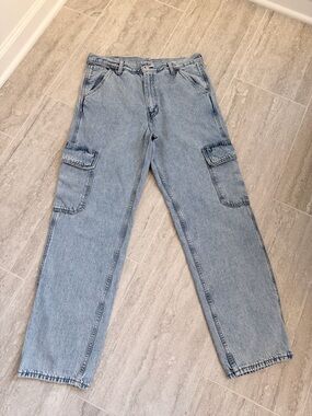Levi’s 568 Cargo Jeans 34x34 Light Wash Baggy Loose Straight Y2K Skater Denim